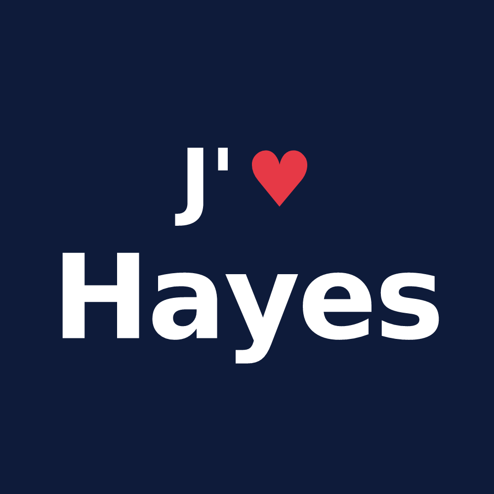 T-shirt personnalisé Hayes — design J'aime Hayes