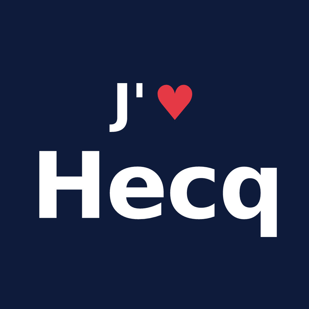 T-shirt personnalisé Hecq — design J'aime Hecq
