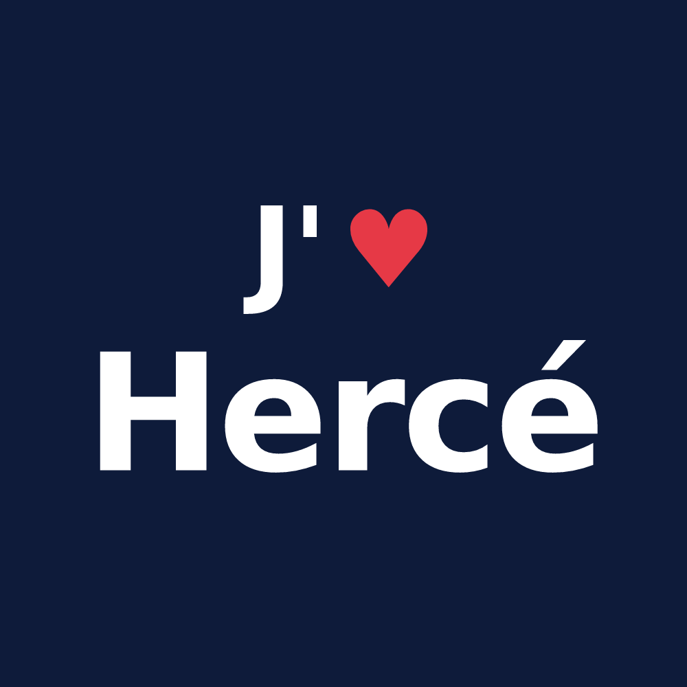 T-shirt personnalisé Hercé — design J'aime Hercé