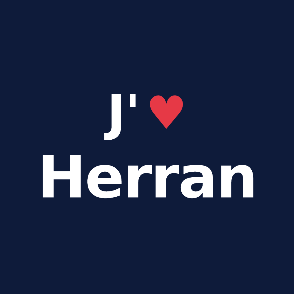 T-shirt personnalisé Herran — design J'aime Herran