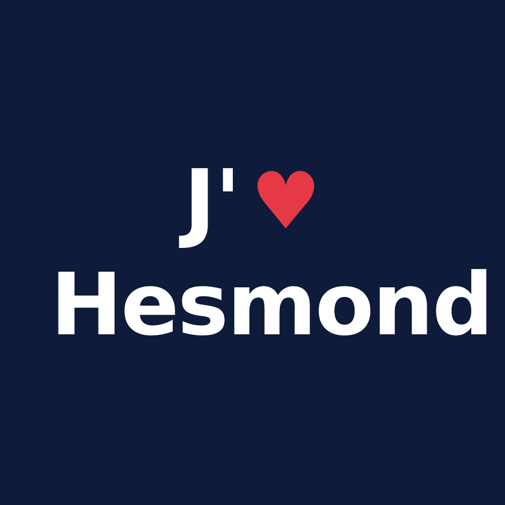 T-shirt personnalisé Hesmond — design J'aime Hesmond