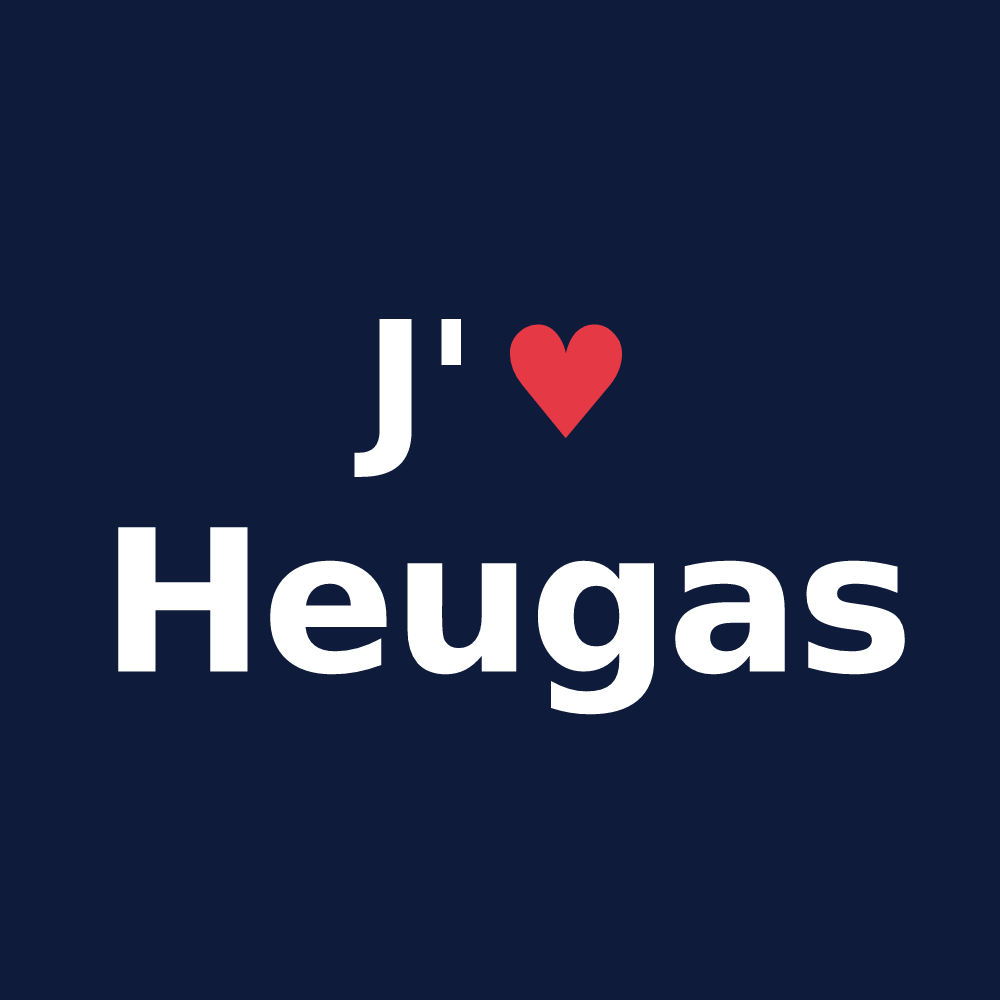 T-shirt personnalisé Heugas — design J'aime Heugas