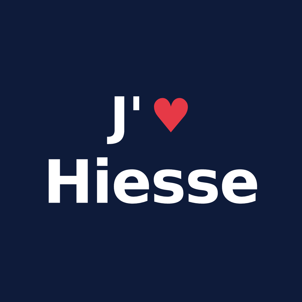 T-shirt personnalisé Hiesse — design J'aime Hiesse