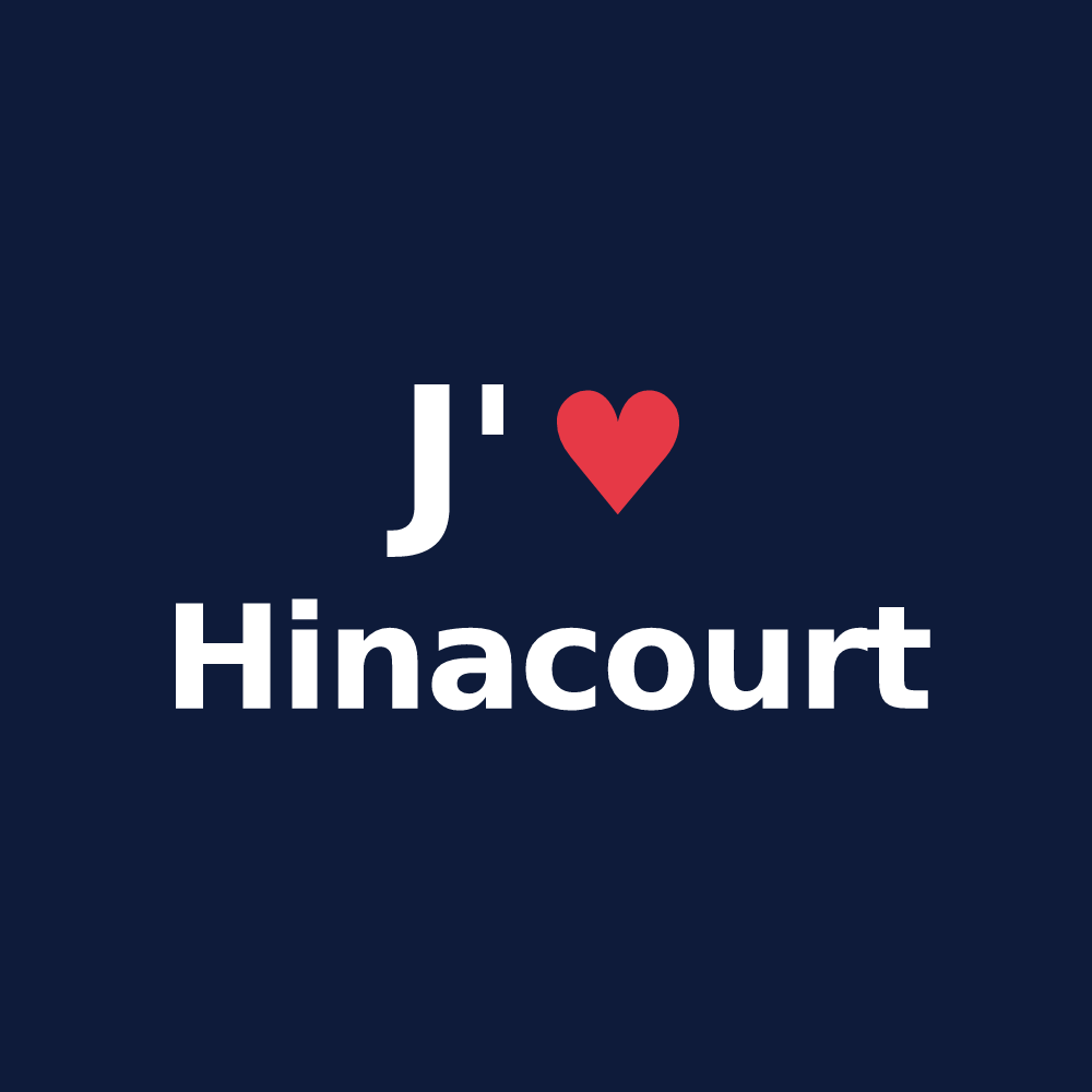 T-shirt personnalisé Hinacourt — design J'aime Hinacourt