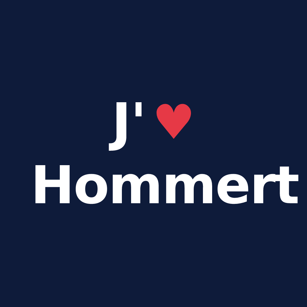 T-shirt personnalisé Hommert — design J'aime Hommert
