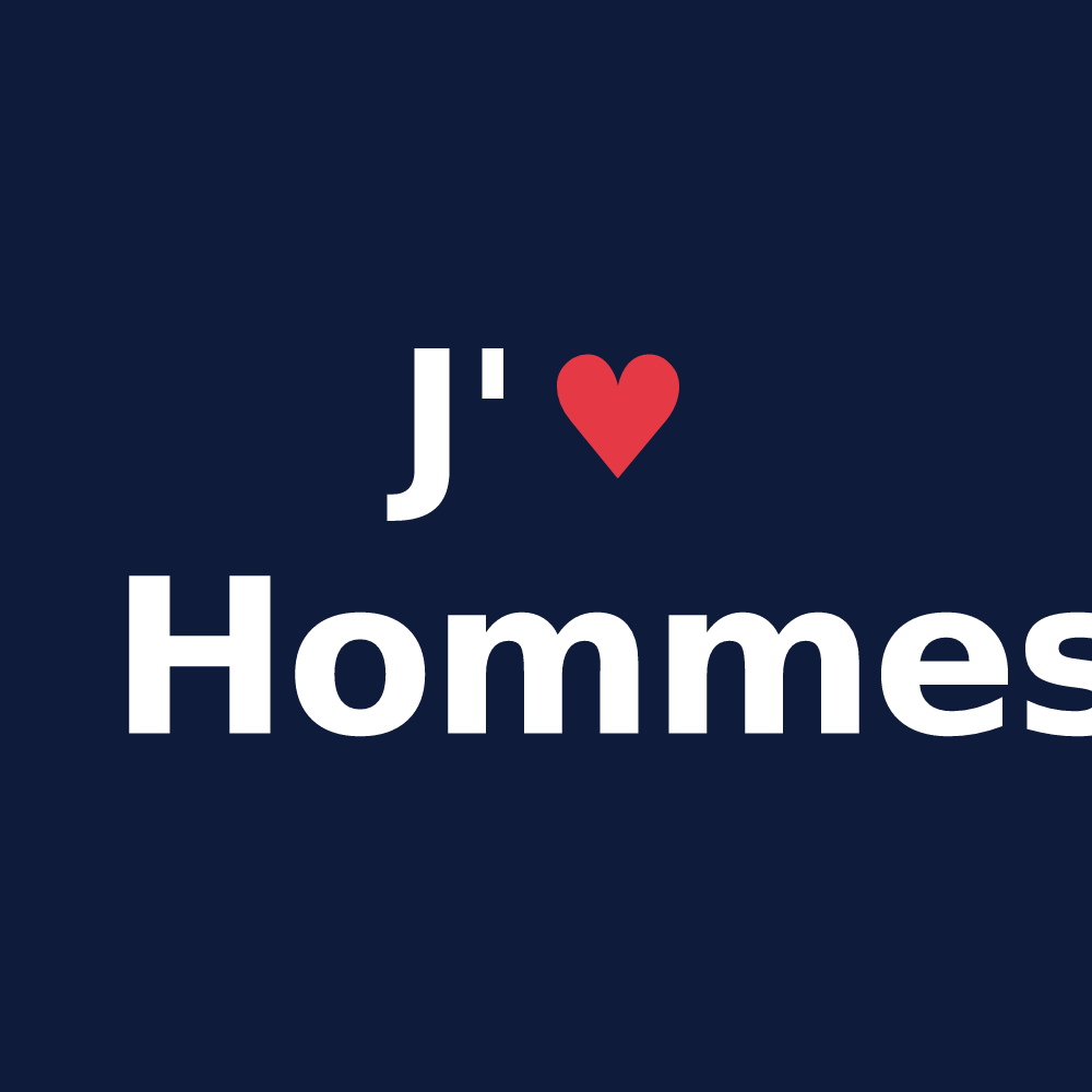 T-shirt personnalisé Hommes — design J'aime Hommes