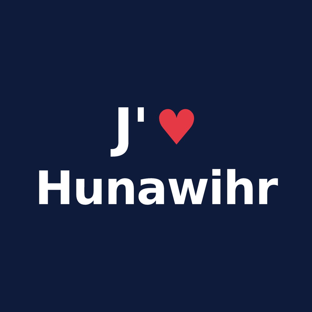 T-shirt personnalisé Hunawihr — design J'aime Hunawihr