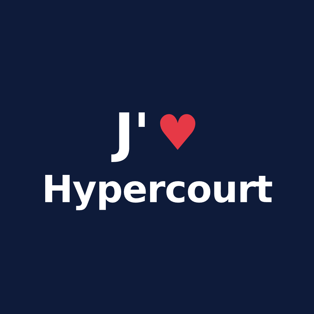 T-shirt personnalisé Hypercourt — design J'aime Hypercourt