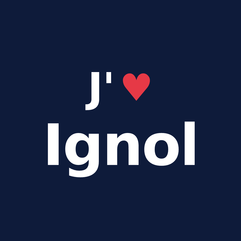 T-shirt personnalisé Ignol — design J'aime Ignol