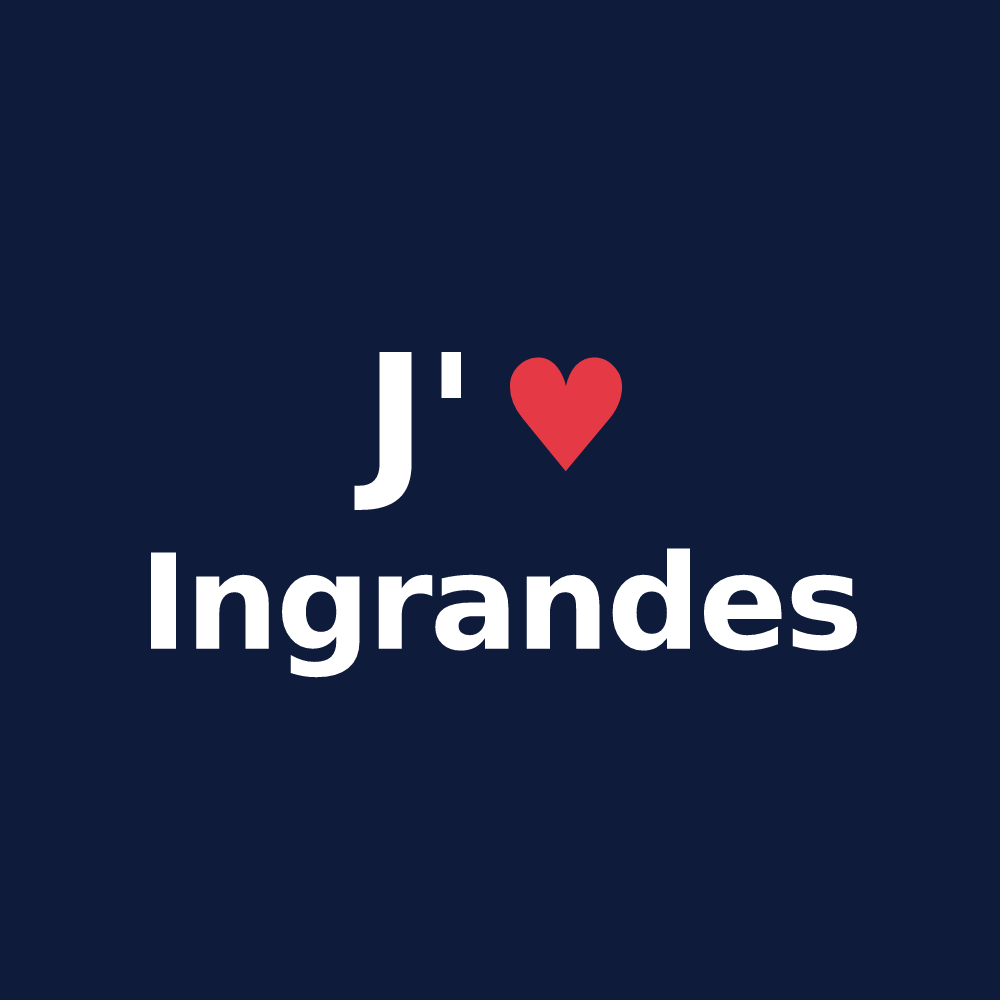 T-shirt personnalisé Ingrandes — design J'aime Ingrandes