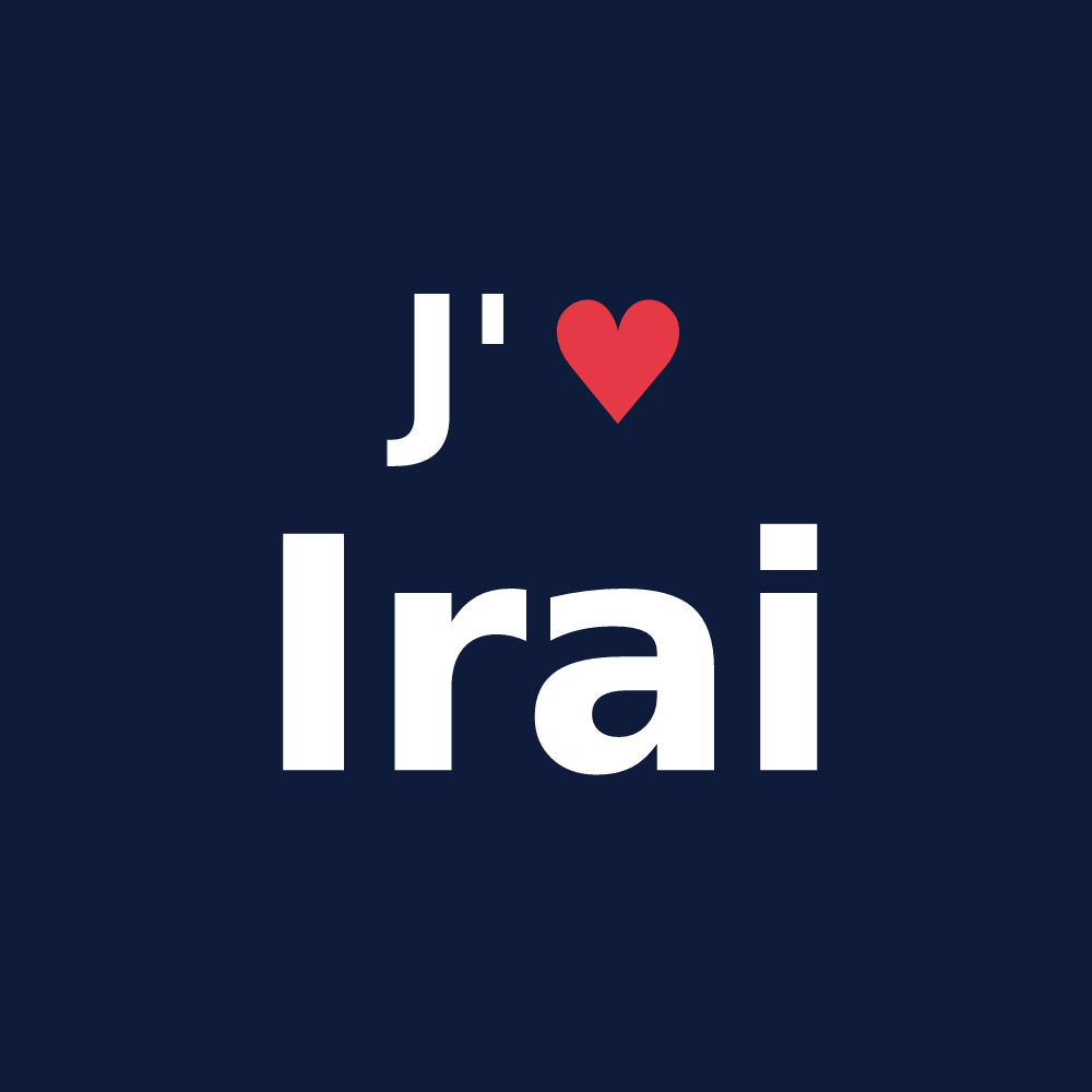 T-shirt personnalisé Irai — design « J'aime Irai » imprimé sur le t-shirt