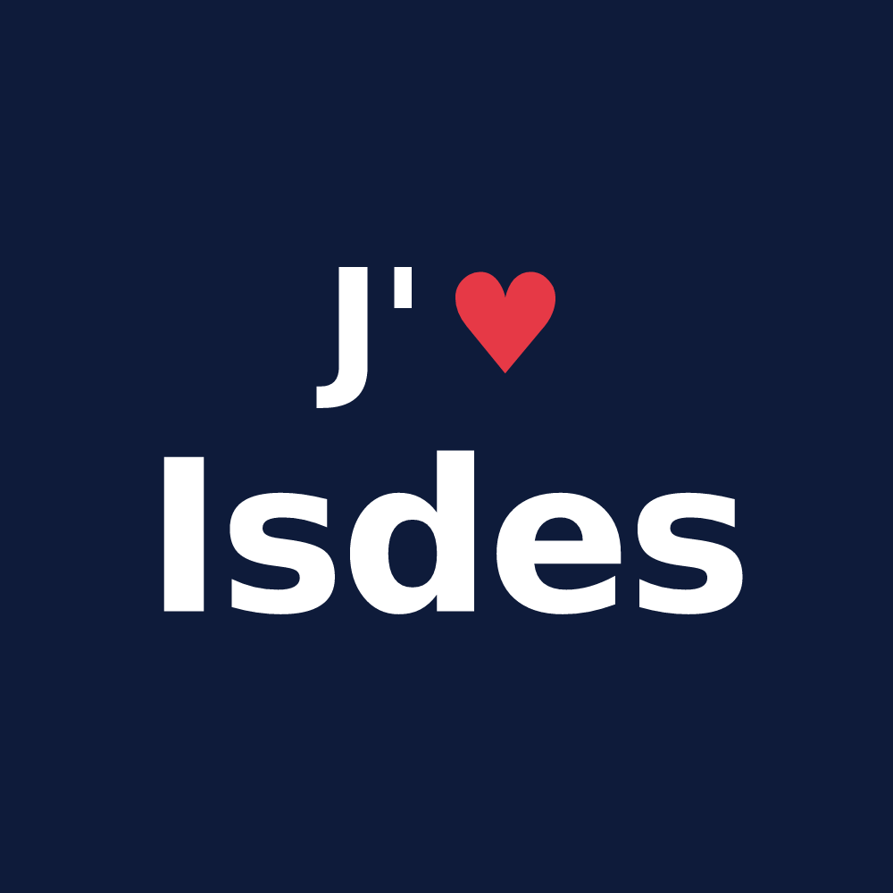 T-shirt personnalisé Isdes — design « J'aime Isdes » imprimé sur le t-shirt