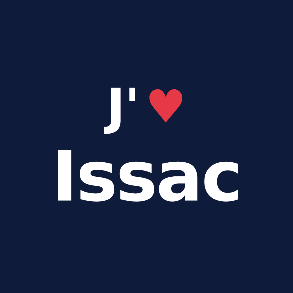T-shirt personnalisé Issac — design J'aime Issac