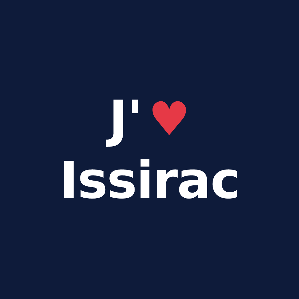 T-shirt personnalisé Issirac — design J'aime Issirac
