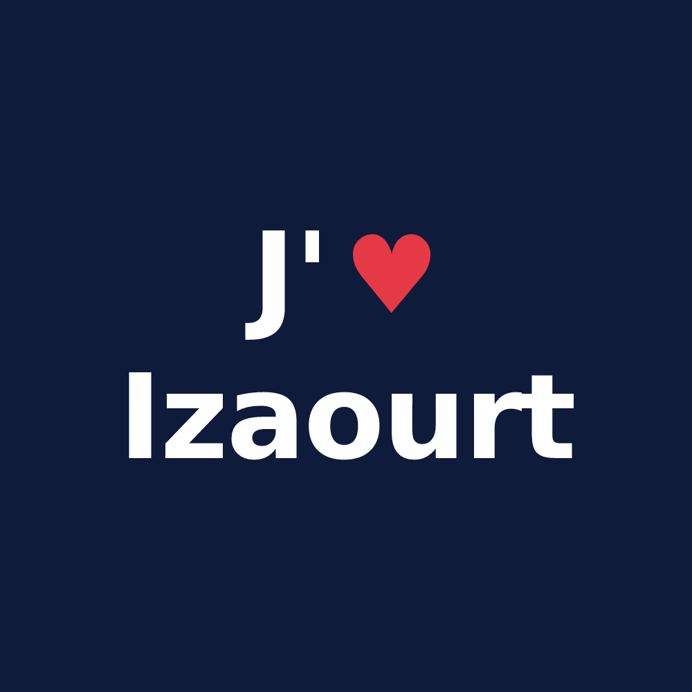 T-shirt personnalisé Izaourt — design J'aime Izaourt