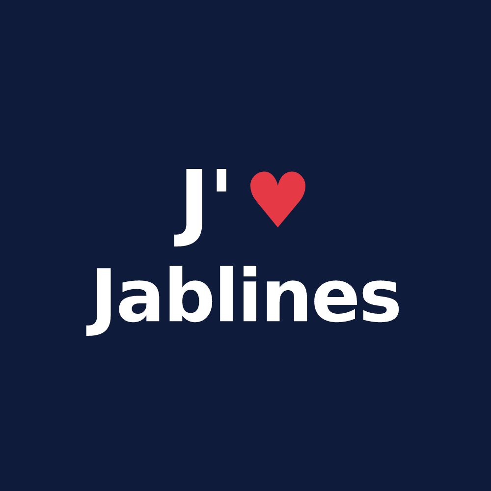 T-shirt personnalisé Jablines — design « J'aime Jablines » imprimé sur le t-shirt
