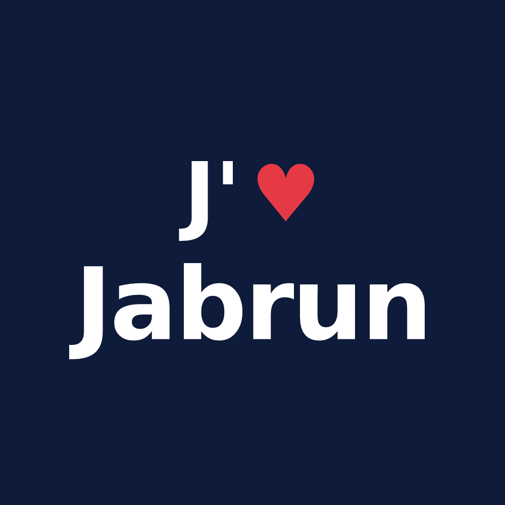 T-shirt personnalisé Jabrun — design J'aime Jabrun