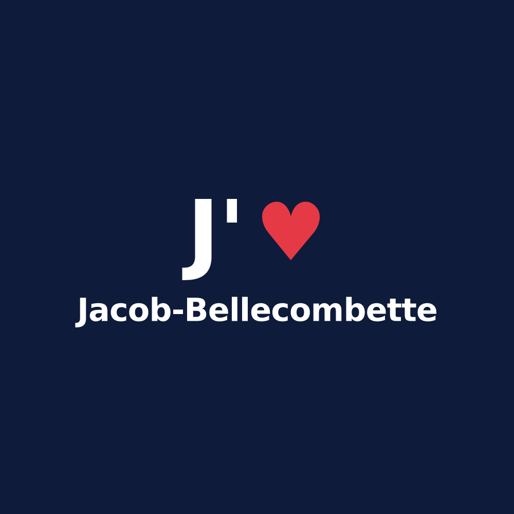 T-shirt personnalisé Jacob-Bellecombette — design J'aime Jacob-Bellecombette