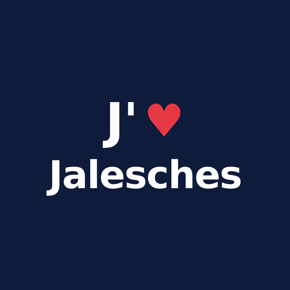 T-shirt personnalisé Jalesches — design J'aime Jalesches