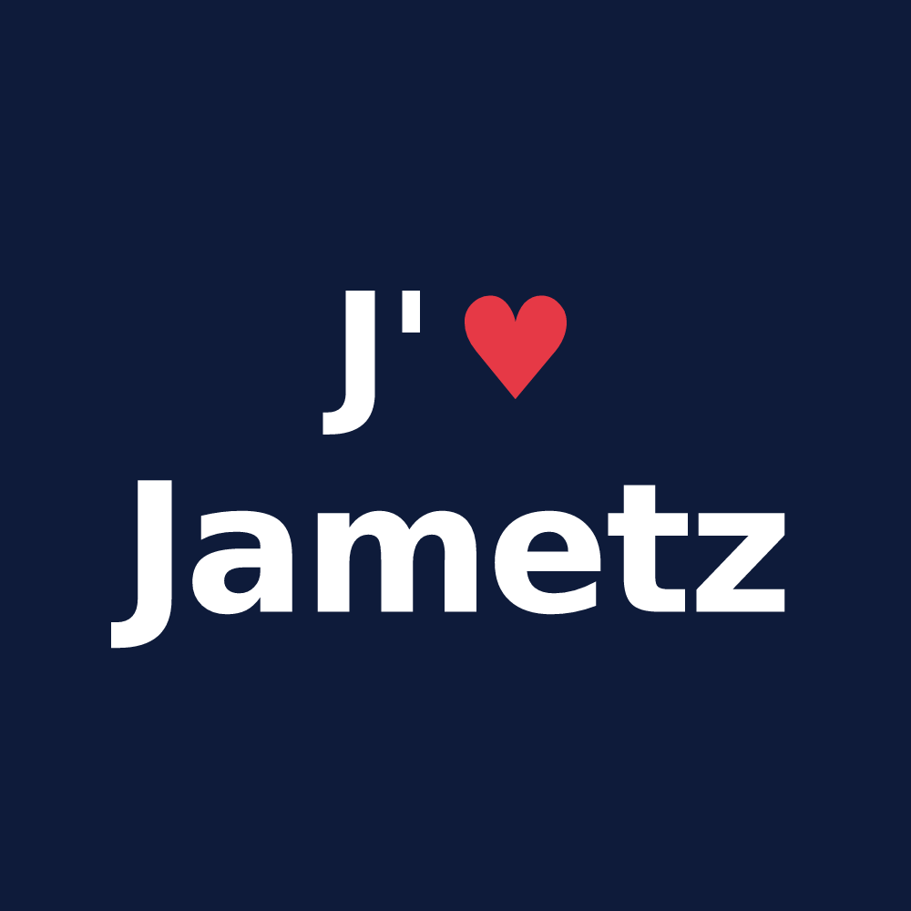 T-shirt personnalisé Jametz — design J'aime Jametz