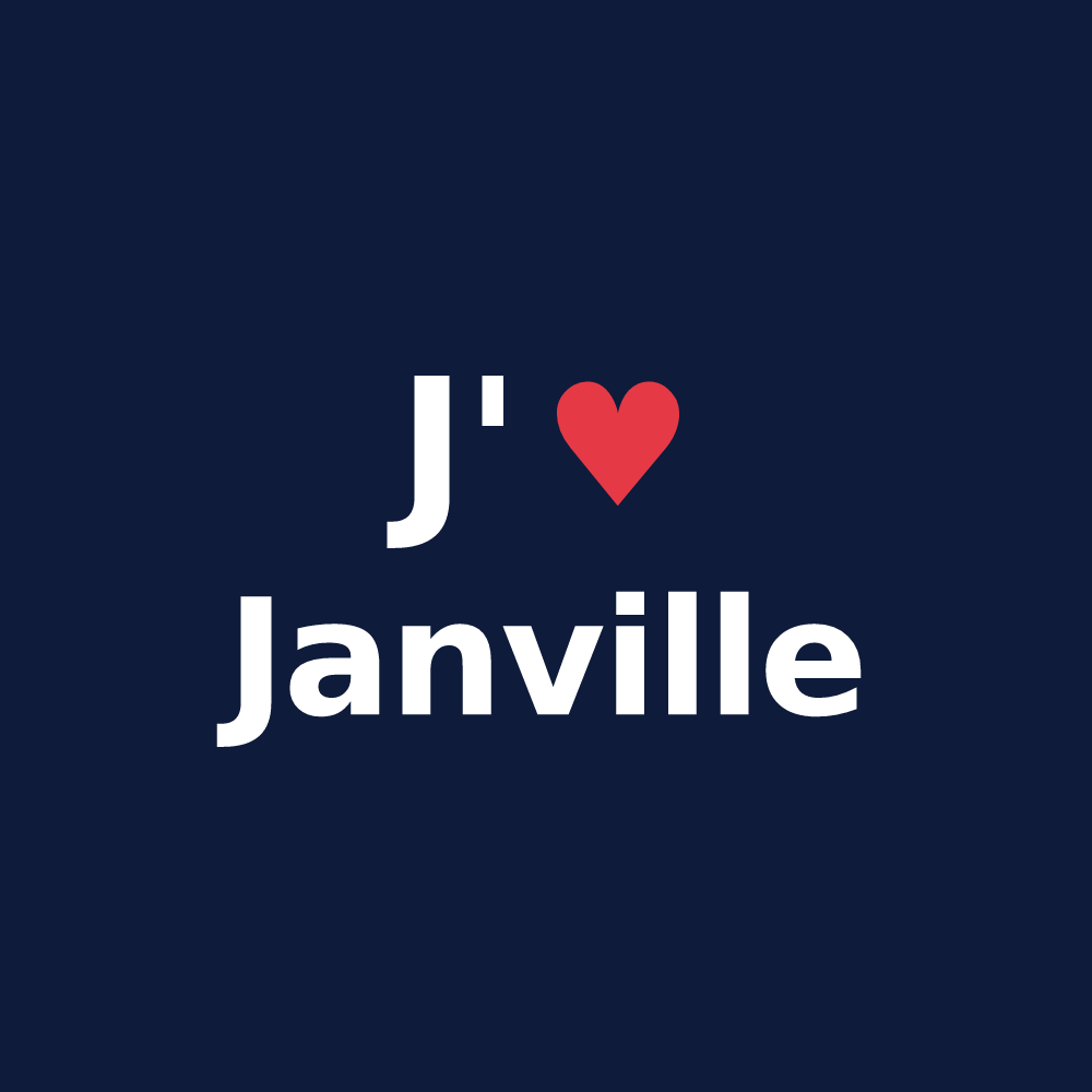 T-shirt personnalisé Janville — design J'aime Janville