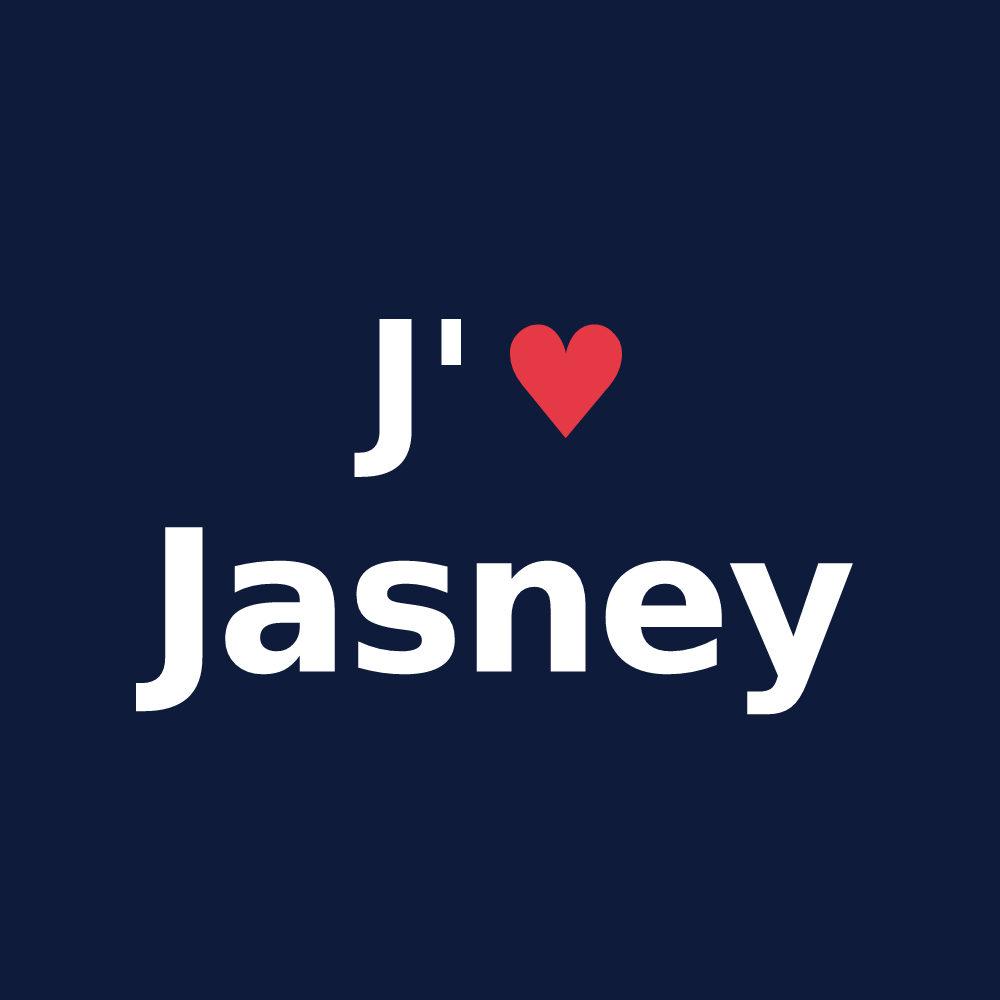 T-shirt personnalisé Jasney — design J'aime Jasney