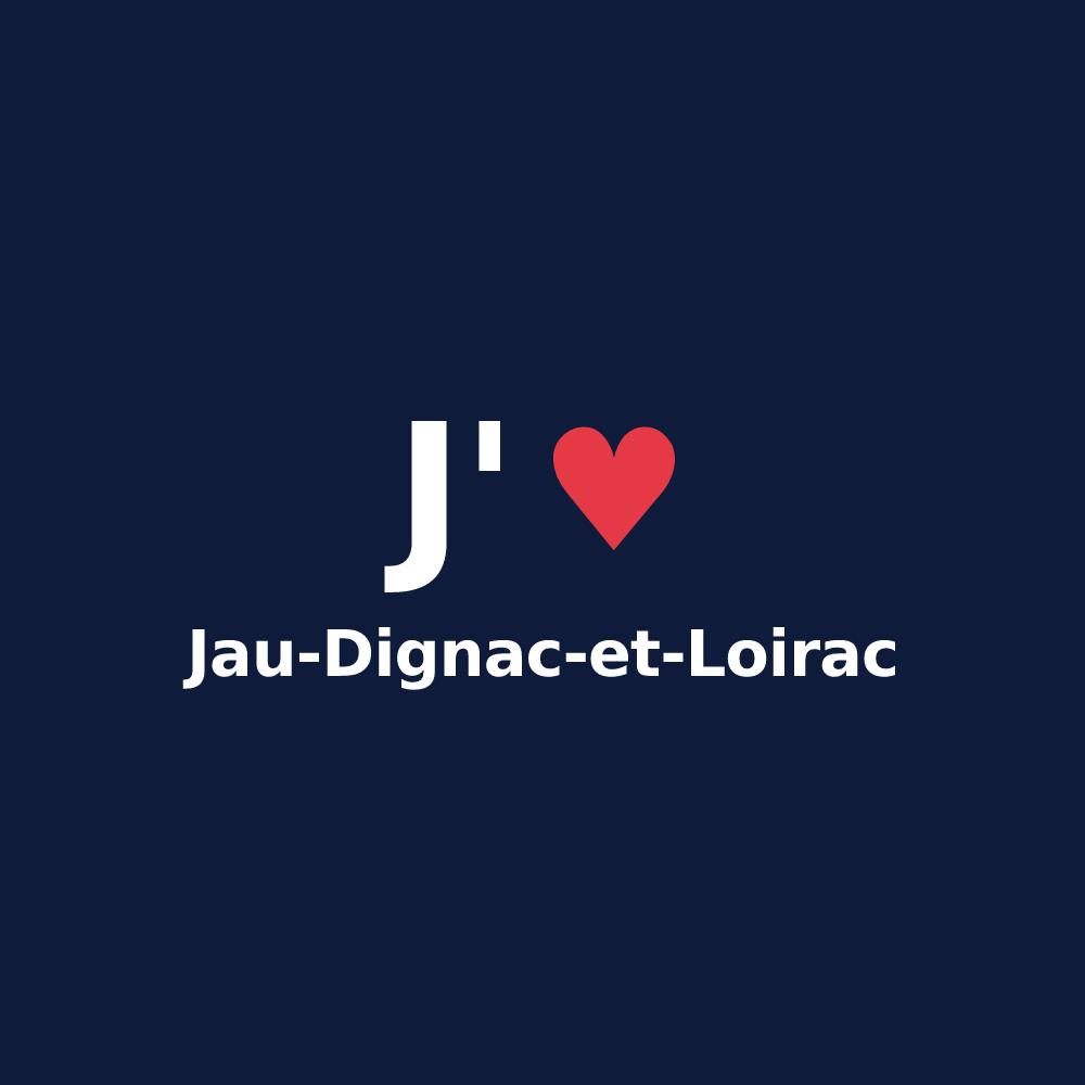 T-shirt personnalisé Jau-Dignac-et-Loirac — design J'aime Jau-Dignac-et-Loirac