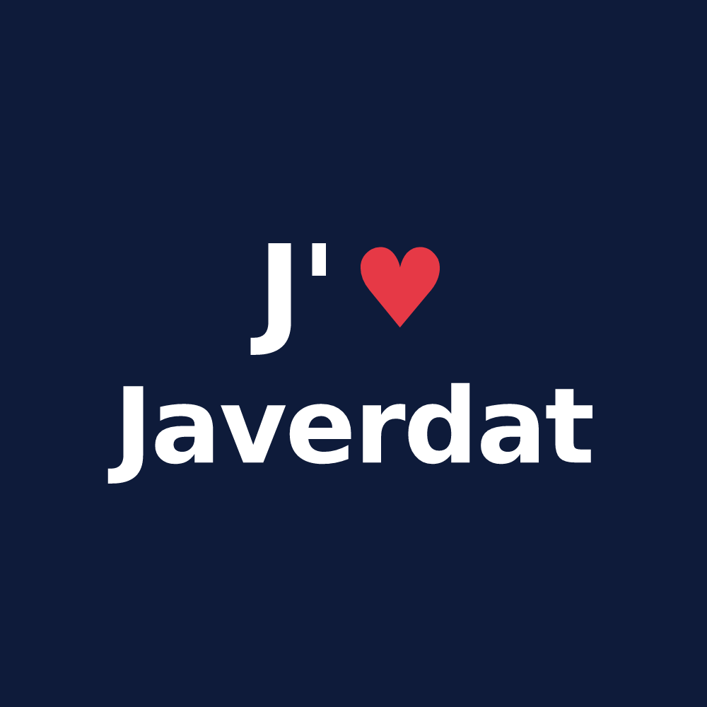 T-shirt personnalisé Javerdat — design J'aime Javerdat