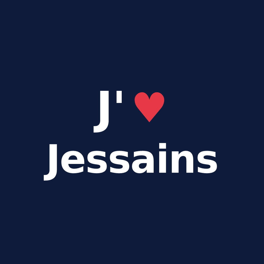 T-shirt personnalisé Jessains — design J'aime Jessains