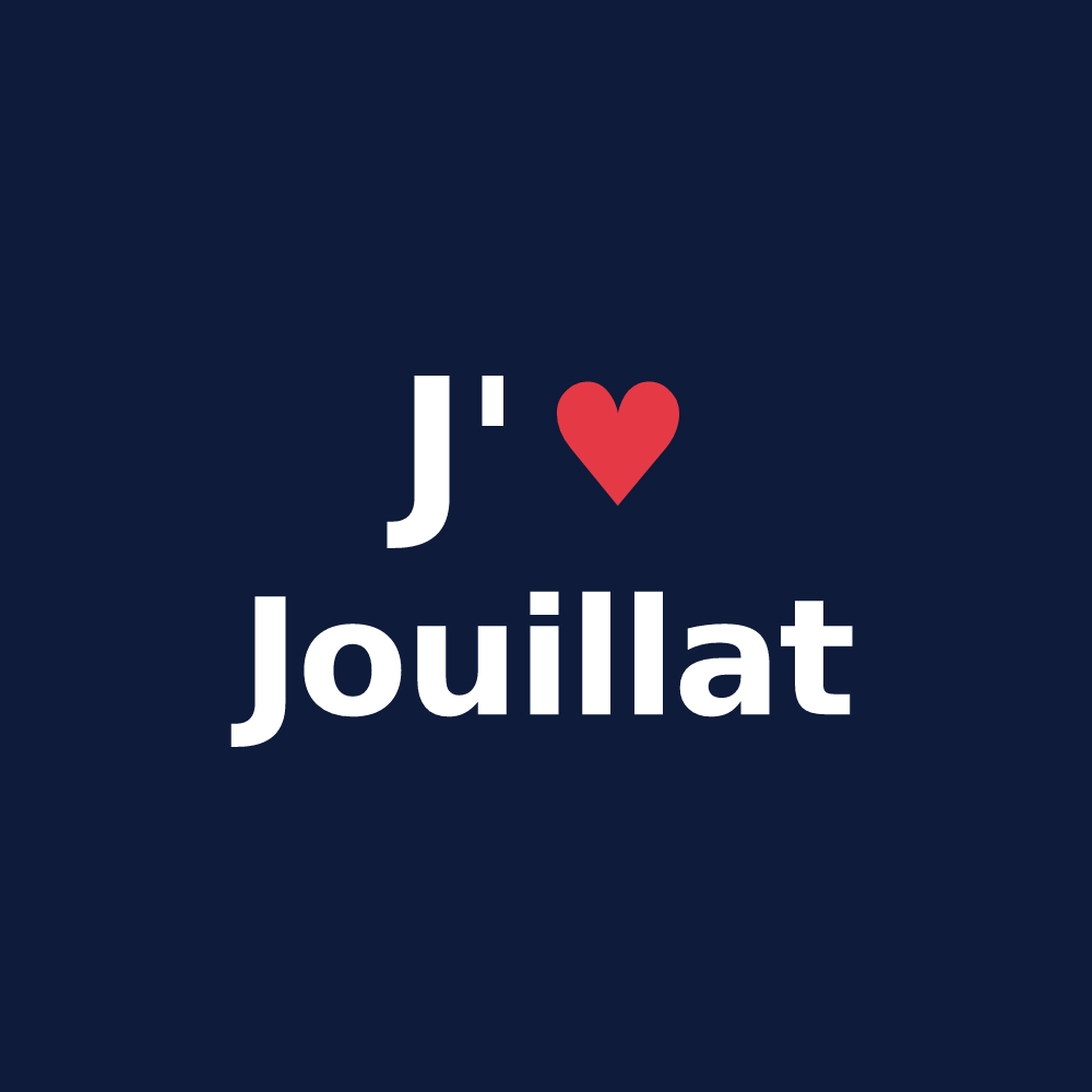 T-shirt personnalisé Jouillat — design J'aime Jouillat