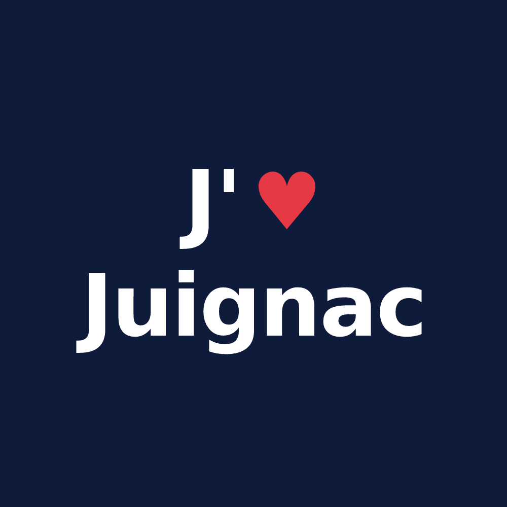 T-shirt personnalisé Juignac — design J'aime Juignac