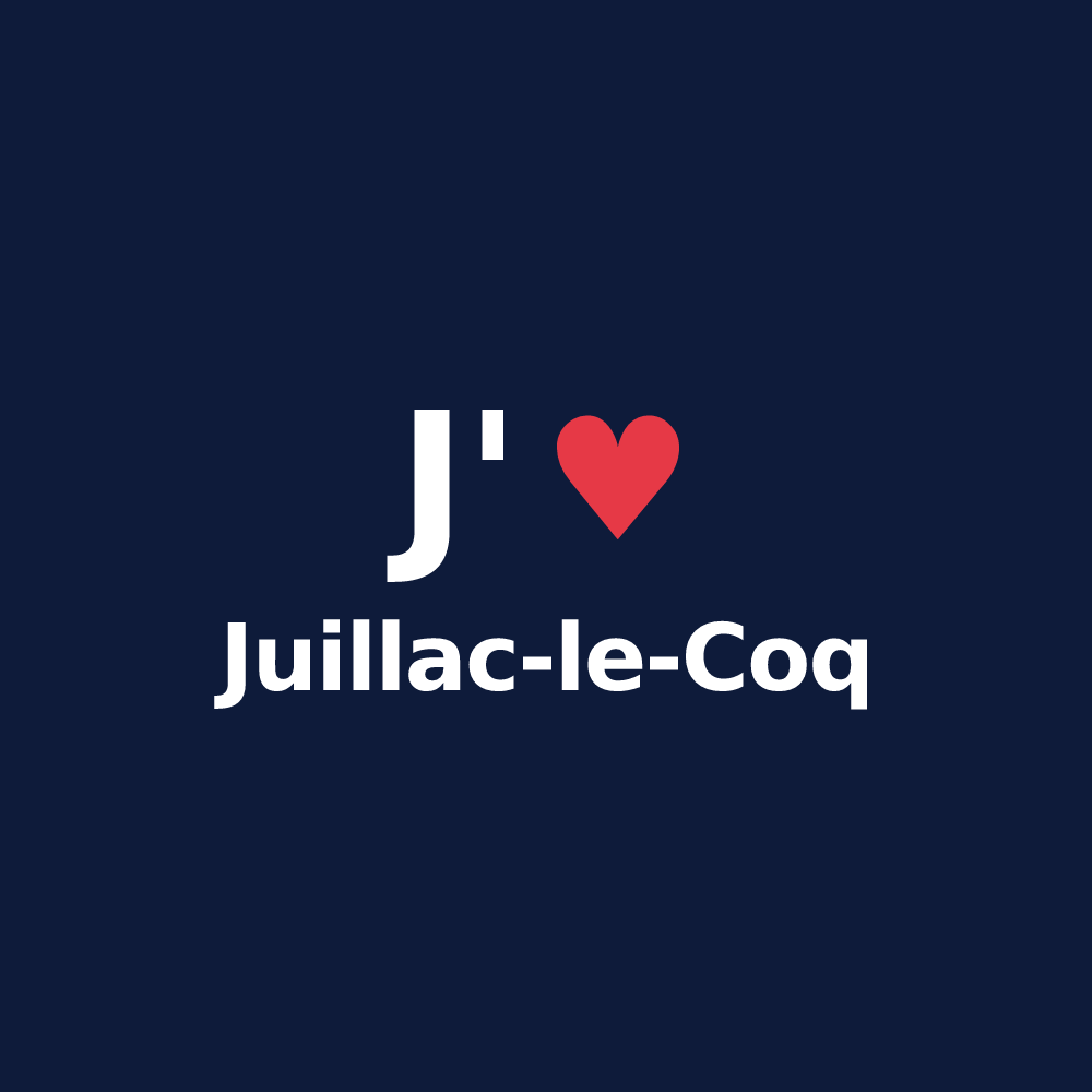T-shirt personnalisé Juillac-le-Coq — design J'aime Juillac-le-Coq