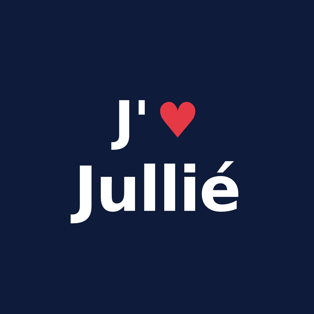 T-shirt personnalisé Jullié — design « J'aime Jullié » imprimé sur le t-shirt