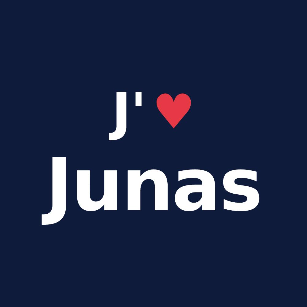 T-shirt personnalisé Junas — design J'aime Junas