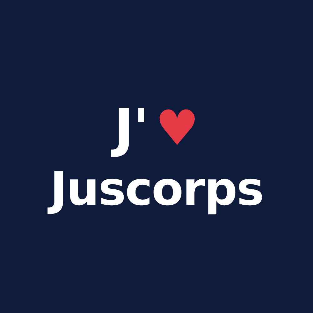T-shirt personnalisé Juscorps — design J'aime Juscorps