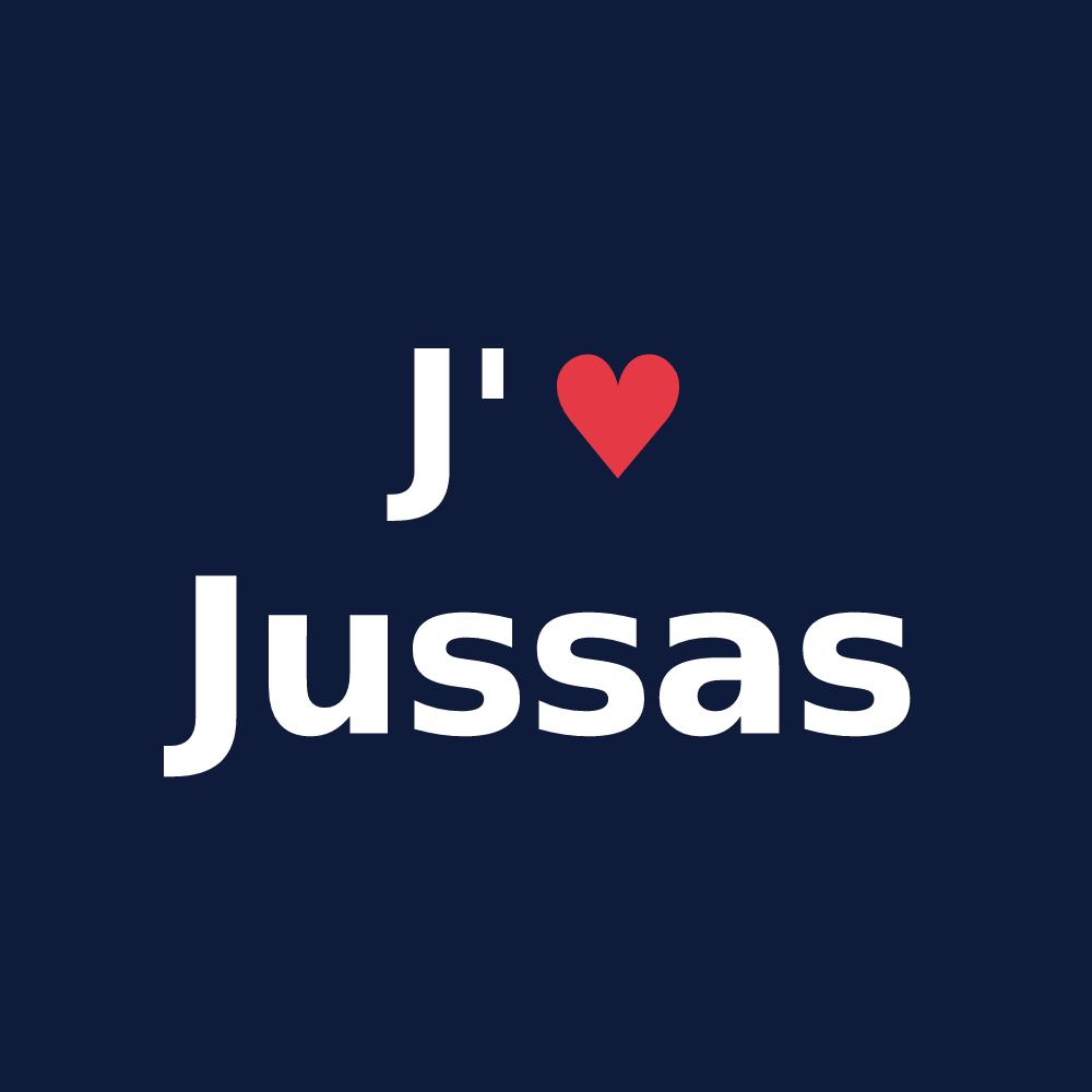 T-shirt personnalisé Jussas — design J'aime Jussas