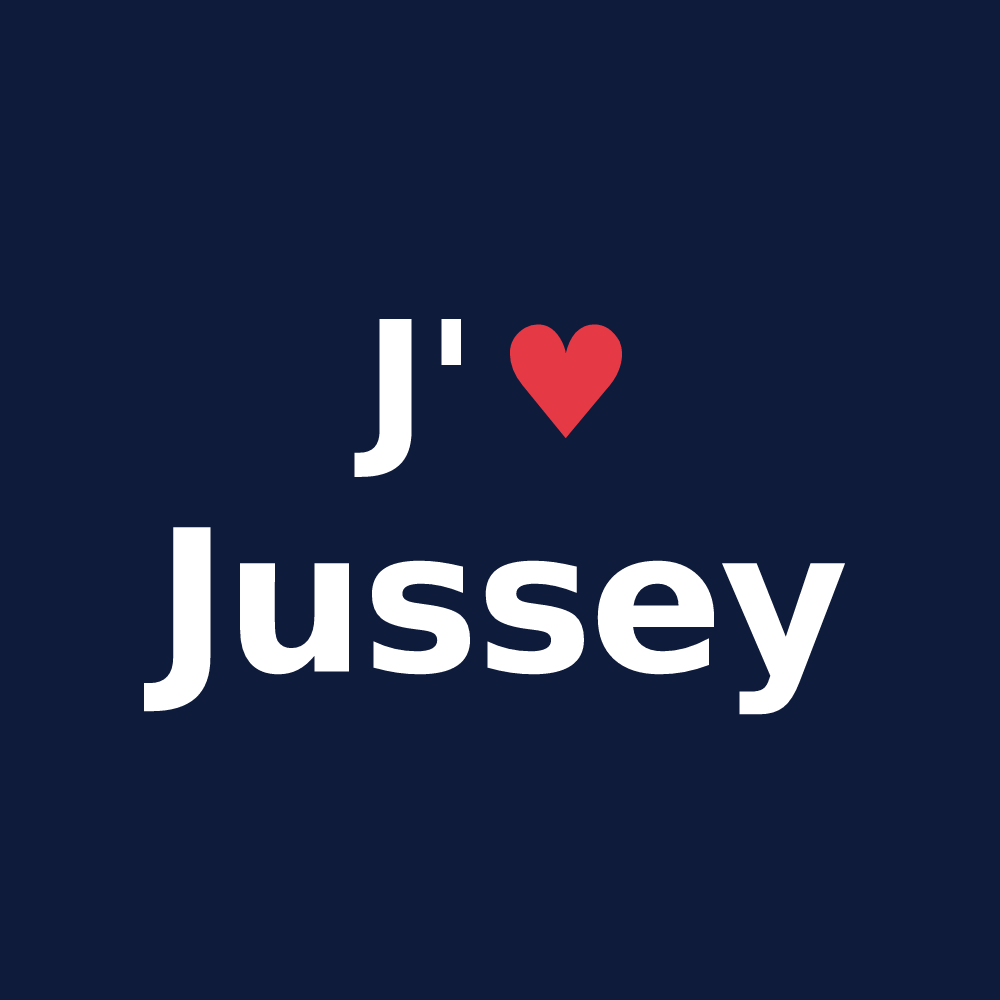 T-shirt personnalisé Jussey — design « J'aime Jussey » imprimé sur le t-shirt