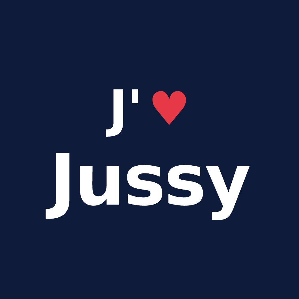 T-shirt personnalisé Jussy — design J'aime Jussy