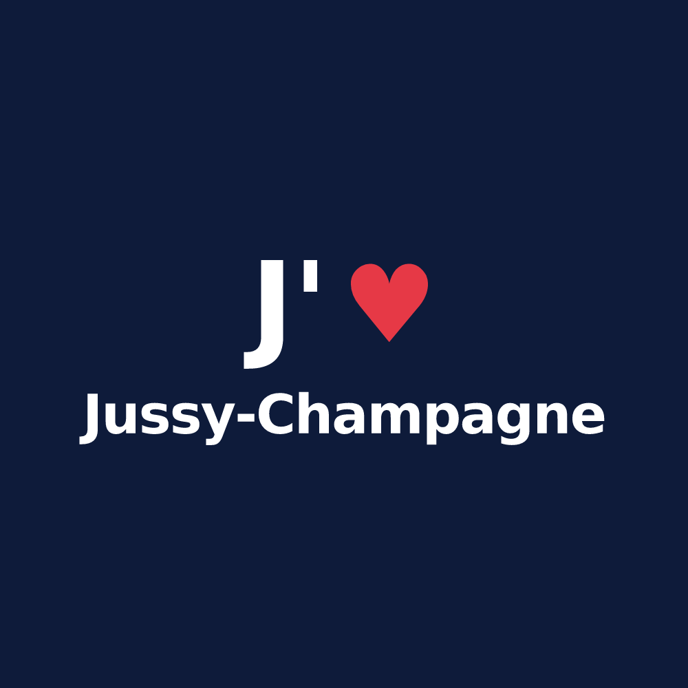 T-shirt personnalisé Jussy-Champagne — design J'aime Jussy-Champagne