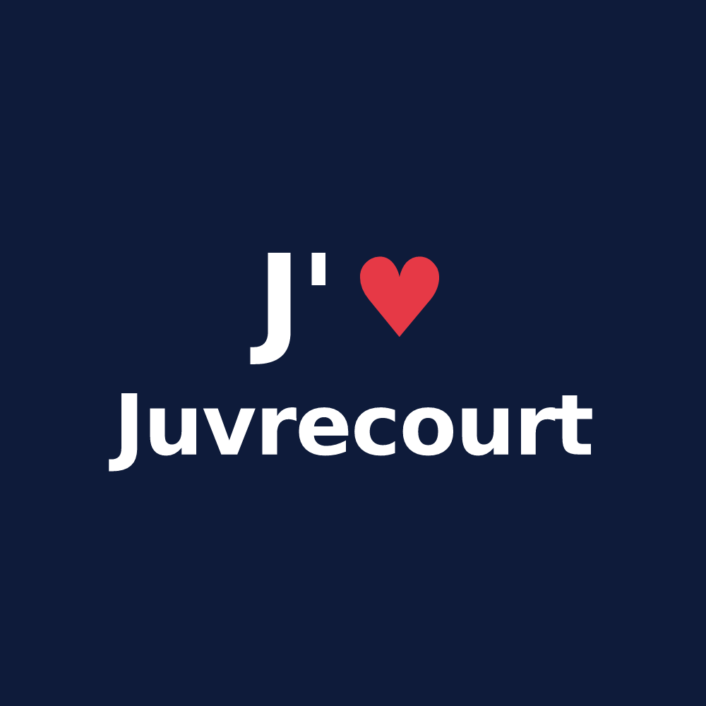 T-shirt personnalisé Juvrecourt — design J'aime Juvrecourt