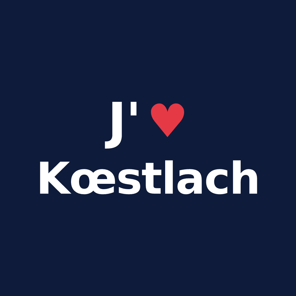 T-shirt personnalisé Kœstlach — design J'aime Kœstlach