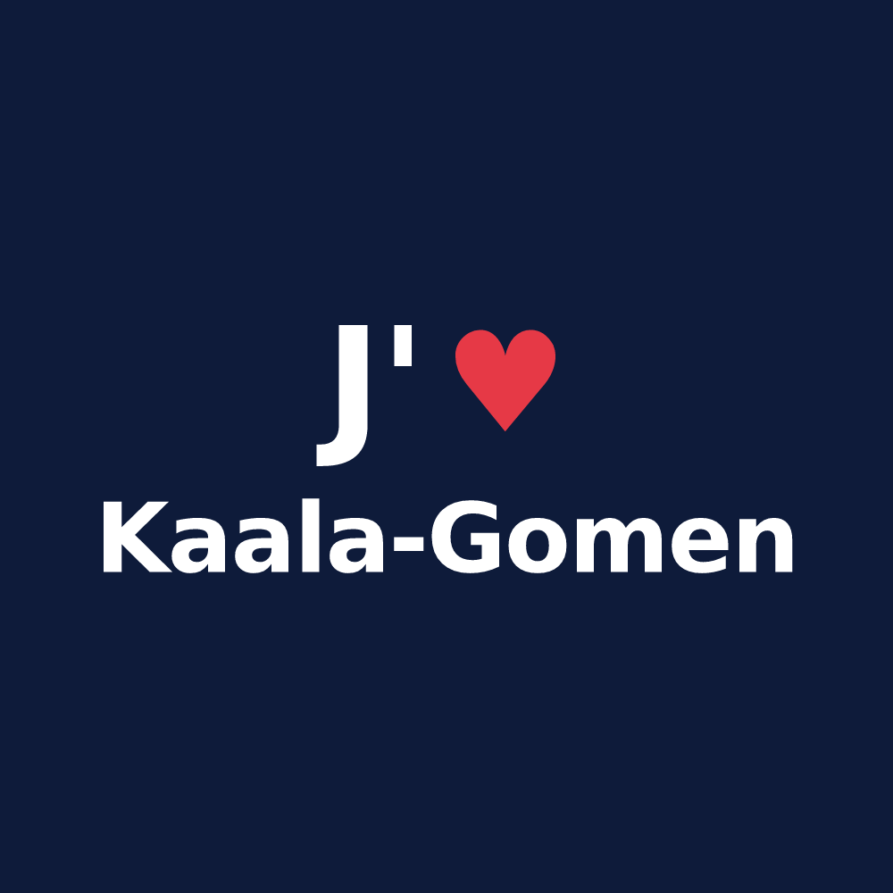 T-shirt personnalisé Kaala-Gomen — design J'aime Kaala-Gomen