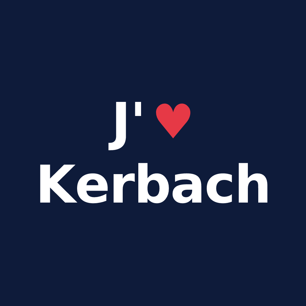 T-shirt personnalisé Kerbach — design J'aime Kerbach