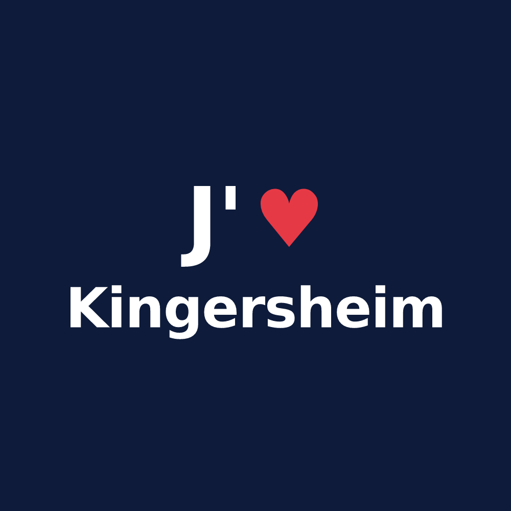 T-shirt personnalisé Kingersheim — design J'aime Kingersheim