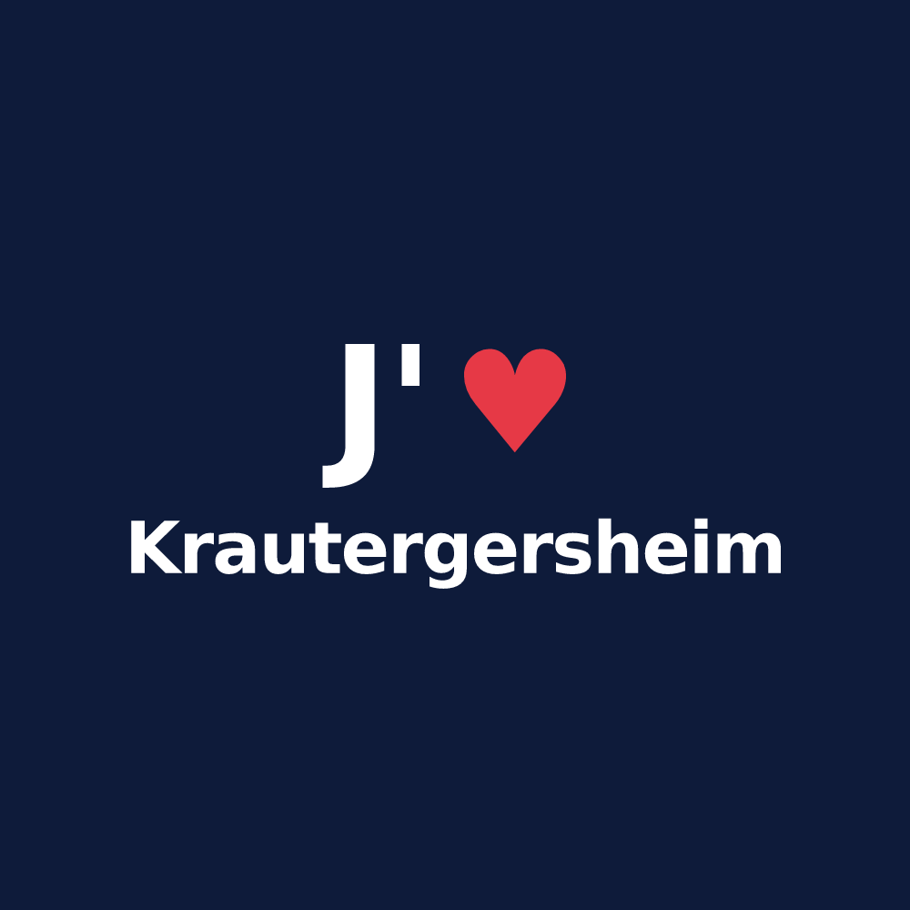 T-shirt personnalisé Krautergersheim — design J'aime Krautergersheim