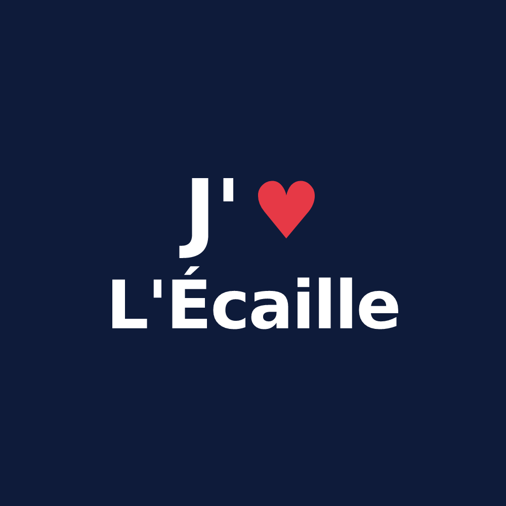T-shirt personnalisé L'Écaille — design J'aime L'Écaille