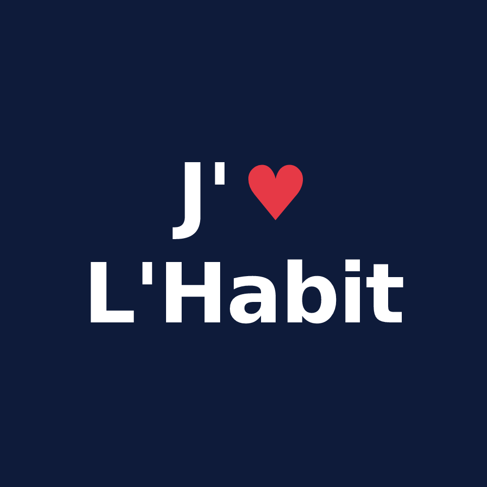 T-shirt personnalisé L'Habit — design J'aime L'Habit