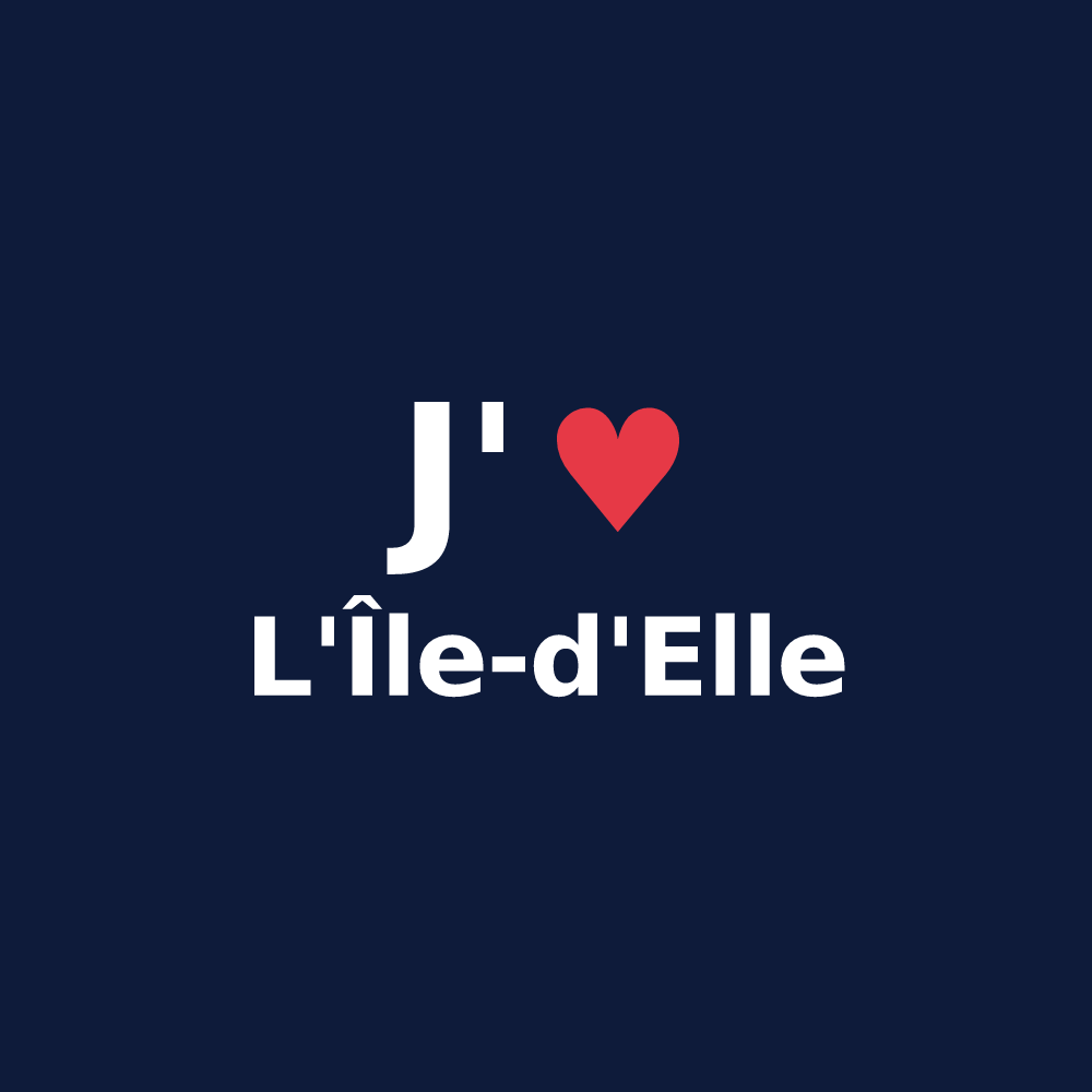 T-shirt personnalisé L'Île-d'Elle — design J'aime L'Île-d'Elle