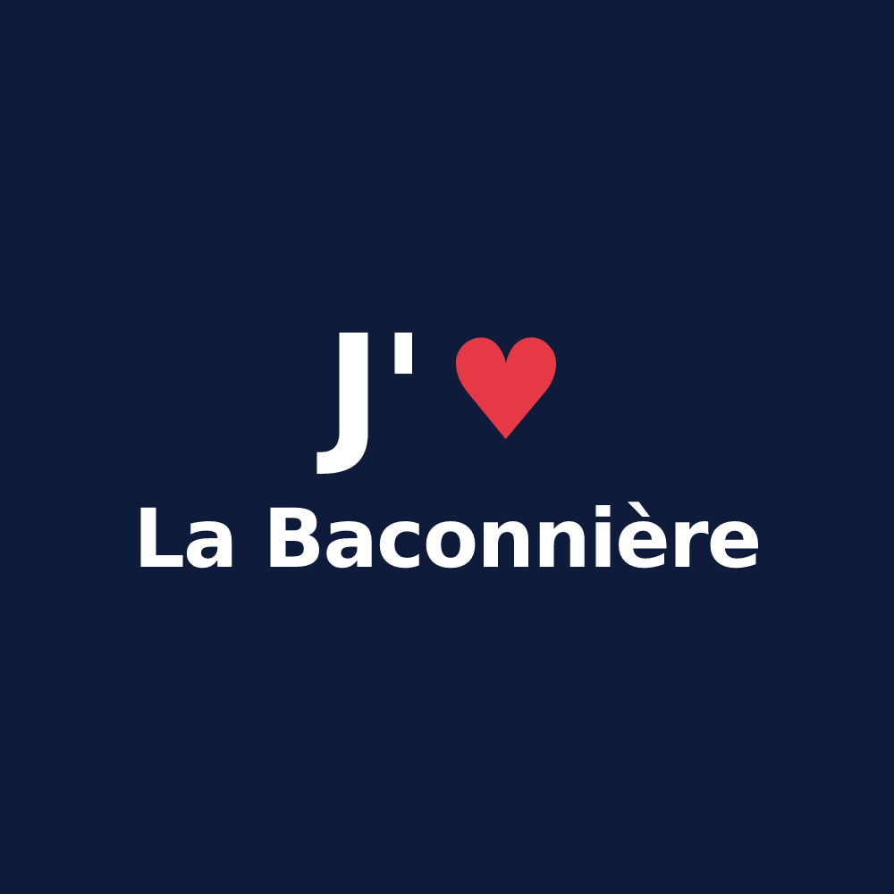 T-shirt personnalisé La Baconnière — design J'aime La Baconnière