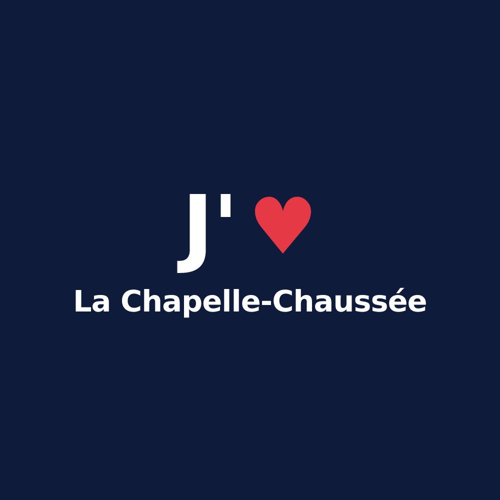 T-shirt personnalisé La Chapelle-Chaussée — design J'aime La Chapelle-Chaussée